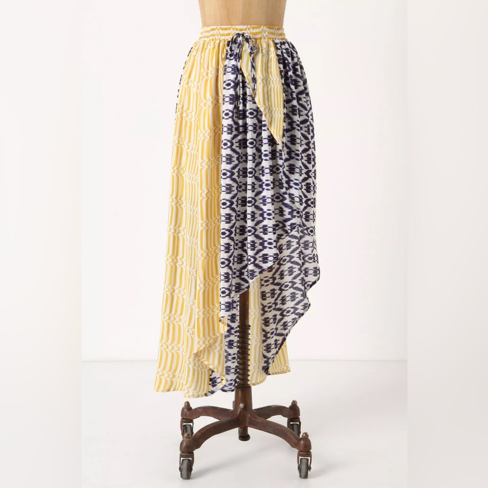 Anthropologie Bent Stripes Asymmetric Skirt by Funktional LARGE